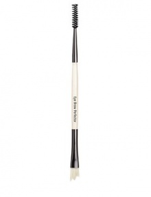 Small, dual-ended brush, ideal for maintaining eyebrow shape and blending color. Made of luxuriously soft boar hair. Made in USA. Small, dual-ended brush, ideal for maintaining eyebrow shape and blending color. Made of luxuriously soft boar hair. Made in USA.
