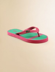 Slip her feet in these ultra-comfy, ultra-cool warm weather essentials with pony logo.Slip-onRubber upperEVA solePadded insoleImported Slip her feet in these ultra-comfy, ultra-cool warm weather essentials with pony logo.Slip-onRubber upperEVA solePadded insoleImported