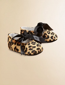 Precious ballet flats crafted in supple leather and calf hair with a trendy leopard print with satin tie closure.Satin tie closureLeather upperLeather liningLeather solePadded insoleImported Precious ballet flats crafted in supple leather and calf hair with a trendy leopard print with satin tie closure.Satin tie closureLeather upperLeather liningLeather solePadded insoleImported