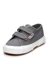 With easy velcro straps, rugged canvas and stable rubber soles, these cool Superga sneakers are a parents' favorite around the world.