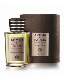 Certain men go for high intensity, in life, in their personal style and in their fragrance. Colonia Intensa is a unique match of woods and leather, creating an intensely masculine feeling. A discrete but assertive, fragrance. Notes of Calabrian Bergamot, Sicilian lemon, cardamom, ginger, myrtle artemisia, neroli, leather accord, cedar wood, gaiac, patchouli, benzoin and musk.The limited edition bottle features a handsome wenge wood cap accented by thin strips of bronze metal, inlayed by hand into the wood's surface. Certain men go for high intensity, in life, in their personal style and in their fragrance. Colonia Intensa is a unique match of woods and leather, creating an intensely masculine feeling. A discrete but assertive, fragrance. Notes of Calabrian Bergamot, Sicilian lemon, cardamom, ginger, myrtle artemisia, neroli, leather accord, cedar wood, gaiac, patchouli, benzoin and musk.The limited edition bottle features a handsome wenge wood cap accented by thin strips of bronze metal, inlayed by hand into the wood's surface.