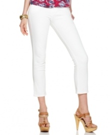 These breezy capris feature a slim, cropped silhouette and a bright white wash that's so summery, from Lucky Brand Jeans.