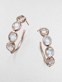 Four sparkling ovals of faceted clear quartz in a setting of 18k gold and sterling silver with a glowing finish of 18k rose goldplating. Clear quartz An alloy of 18K gold and sterling silver plated with 18K rose gold Diameter, about 1½ Post back Imported Four sparkling ovals of faceted clear quartz in a setting of 18k gold and sterling silver with a glowing finish of 18k rose goldplating. Clear quartz An alloy of 18K gold and sterling silver plated with 18K rose gold Diameter, about 1½ Post back Imported