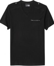 Add this military inspired t-shirt from INC International Concepts to your everyday jean uniform. Add this military inspired t-shirt from INC International Concepts to your everyday jean uniform.