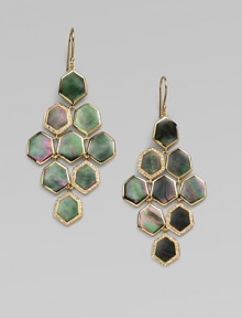 From the Polished Rock Candy® Collection. This beautiful piece has details that truly shine, a honeycomb of organic black shells accented by dazzling diamonds set in lustrous 18k gold. Organic black shellsDiamonds, 0.875 tcw18k goldDrop, about 2¾Hook backImported From the Polished Rock Candy® Collection. This beautiful piece has details that truly shine, a honeycomb of organic black shells accented by dazzling diamonds set in lustrous 18k gold. Organic black shellsDiamonds, 0.875 tcw18k goldDrop, about 2¾Hook backImported
