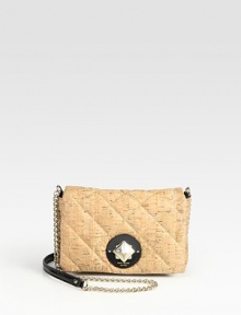 Contemporary patent leather and chain accents prove opposites attract when mixed with quilted cork on this flap-front design. Patent leather and chain shoulder strap, 22 dropTop handle, 6 dropTurnlock flap closureOne inside open pocketFully lined7¾W X 5½H X 1¾DImported Contemporary patent leather and chain accents prove opposites attract when mixed with quilted cork on this flap-front design. Patent leather and chain shoulder strap, 22 dropTop handle, 6 dropTurnlock flap closureOne inside open pocketFully lined7¾W X 5½H X 1¾DImported