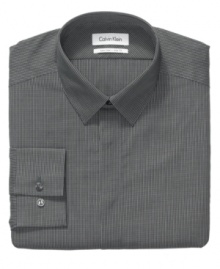 A micro check adds much-needed texture to your basic suit. Update your look with this dress shirt from Calvin Klein.