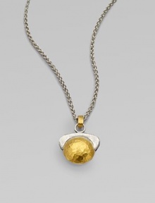 This versatile design features a textured pendant with radiant 24k gold on one side and sleek sterling silver on the other side for a multi-look style. 24k goldSterling silverLength, about 21¼Pendant size, about ½Pelican clasp closureImported This versatile design features a textured pendant with radiant 24k gold on one side and sleek sterling silver on the other side for a multi-look style. 24k goldSterling silverLength, about 21¼Pendant size, about ½Pelican clasp closureImported