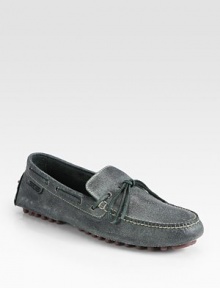 A classic favorite, set in remarkably smooth suede complemented by a tasseled finish.Suede upperLeather liningPadded insoleRubber soleImported A classic favorite, set in remarkably smooth suede complemented by a tasseled finish.Suede upperLeather liningPadded insoleRubber soleImported
