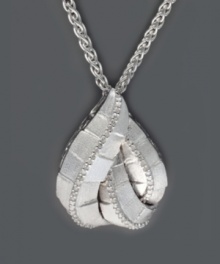 Let sweet folds unfurl at your neckline. This intricate teadrop-shaped pendant from Balissima by Effy Collection features overlapping petals of sterling silver decorated with rows of sparkling, round-cut diamonds (1/4 ct. t.w.). Approximate length: 18 inches. Approximate drop width: 1/4 inch. Approximate drop length: 1 inch. Let sweet folds unfurl at your neckline. This intricate teadrop-shaped pendant from Balissima by Effy Collection features overlapping petals of sterling silver decorated with rows of sparkling, round-cut diamonds (1/4 ct. t.w.). Approximate length: 18 inches. Approximate drop width: 1/4 inch. Approximate drop length: 1 inch.
