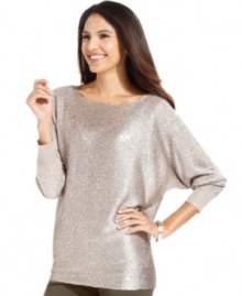 A sprinkling of sequins makes this Alfani sweater sparkle for a celebration or just because!