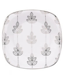 Clusters of gleaming leaves rain down on the white bone china square plates from the Platinum Leaf collection. Part of Lenox's Lifestyle dinnerware, the dishes--like this salad plate--are playfully modern and naturally chic, and have an enchanting look that's fresh and perfect for every occasion. Qualifies for Rebate