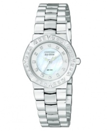 An eco-friendly watch with dazzling diamond accents, by Citizen.