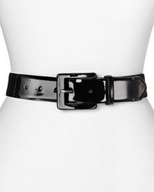 Sleek and shiny, this patent leather belt from Lauren by Ralph Lauren lends glamour to any look.