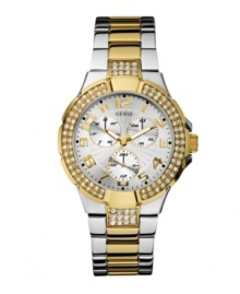 A bold steel timepiece made for both men and women, from GUESS.