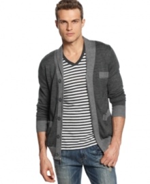 Layer take. This shawl-collar cardigan from X-Ray is your key to cool, casual style. Layer take. This shawl-collar cardigan from X-Ray is your key to cool, casual style.