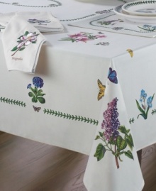 With lively florals reminiscent of Botanic Garden dinnerware, this Portmeirion tablecloth brings good-natured charm to the casual table in a machine washable blend. With lively florals reminiscent of Botanic Garden dinnerware, this Portmeirion tablecloth brings good-natured charm to the casual table in a machine washable blend.