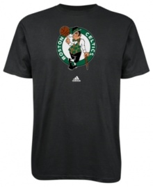 Sport your favorite team's winning spirit in this Boston Celtics' tee by adidas. Sport your favorite team's winning spirit in this Boston Celtics' tee by adidas.