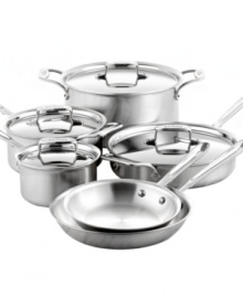 Only the best for you! This professional collection brings confidence back to your kitchen with attractive, uniquely shaped brushed stainless steel pieces that feature five alternating layers of aluminum and stainless steel for unrivaled heat distribution and retention. Compatible on all stovetops, this versatile collection masters the art of cooking. Lifetime warranty. Only the best for you! This professional collection brings confidence back to your kitchen with attractive, uniquely shaped brushed stainless steel pieces that feature five alternating layers of aluminum and stainless steel for unrivaled heat distribution and retention. Compatible on all stovetops, this versatile collection masters the art of cooking. Lifetime warranty.