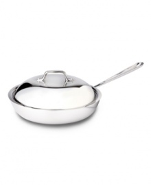 Layers of bonded stainless steel and aluminum provide a durable core and base that evenly diffuses and retains heat for superior dishes every time. Perfect for sauteing and frying, this skillet has the versatility that every chef demands. Limited lifetime warranty. Layers of bonded stainless steel and aluminum provide a durable core and base that evenly diffuses and retains heat for superior dishes every time. Perfect for sauteing and frying, this skillet has the versatility that every chef demands. Limited lifetime warranty.