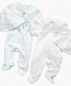 Head to toe, she'll be adorably cozy in this Little Me footed coverall with matching beanie.