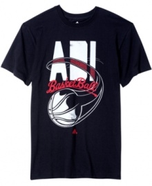 Take the court! Prepare to get your game on in one of these comfortable graphic t-shirts from adidas. Take the court! Prepare to get your game on in one of these comfortable graphic t-shirts from adidas.
