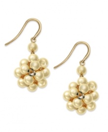 Glamorous clusters, by Alfani. These drop earrings feature copper-coated beads in a gold tone mixed metal setting. Approximate drop: 1 inch.