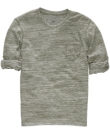 Roll up your sleeves. When it's time to look good, let this Calvin Klein Jeans shirt with tabbed, convertible sleeves do the work for you. Roll up your sleeves. When it's time to look good, let this Calvin Klein Jeans shirt with tabbed, convertible sleeves do the work for you.
