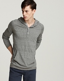 A relaxed sweatshirt-inspired henley adds some serenity to your casual cool wardrobe. A relaxed sweatshirt-inspired henley adds some serenity to your casual cool wardrobe.