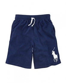 Breathable, lightweight cotton mesh short is finished with an iconic embroidered Big Pony for sporty tournament style. Breathable, lightweight cotton mesh short is finished with an iconic embroidered Big Pony for sporty tournament style.