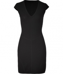 Missonis bohemian aesthetic gets a jolt of sultry glamour with this black knit cocktail dress - In a chic, textured wool and viscose blend - Ultra-feminine, curve-hugging silhouette - Deep v-neck, half sleeves and flattering decorative contoured seams - Pair with a cropped jacket, clutch and and ankle booties or heels Missonis bohemian aesthetic gets a jolt of sultry glamour with this black knit cocktail dress - In a chic, textured wool and viscose blend - Ultra-feminine, curve-hugging silhouette - Deep v-neck, half sleeves and flattering decorative contoured seams - Pair with a cropped jacket, clutch and and ankle booties or heels