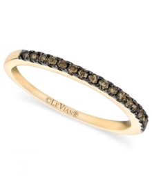Slim, sparkling style. Le Vian's beautiful ring features pave-set chocolate diamonds (1/4 ct. t.w.) in 14k gold - perfect for wearing solo or pairing with other stackable styles. Size 7. Slim, sparkling style. Le Vian's beautiful ring features pave-set chocolate diamonds (1/4 ct. t.w.) in 14k gold - perfect for wearing solo or pairing with other stackable styles. Size 7.