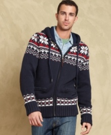 Your typical hoodie gets a not-so-typical seasonal makeover with a great classic pattern from Tommy Hilfiger.