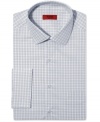 An easy-to-pair check pattern gives this fitted dress shirt from Alfani RED the most modern style.