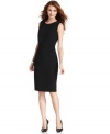 Look sharp in Jones New York's slim sheath dress - paired with pumps it goes from the desk to dinner with style!