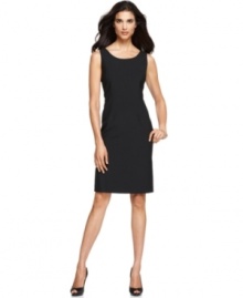Anne Klein translates the essence of work chic to this sleek sheath. A versatile dress that can be worn with a jacket or a cardigan and go straight from the office to a dinner date. Anne Klein translates the essence of work chic to this sleek sheath. A versatile dress that can be worn with a jacket or a cardigan and go straight from the office to a dinner date.