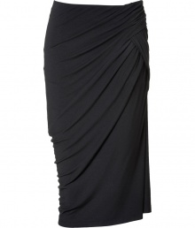 Super sexy anthracite draped jersey skirt - This flattering skirt hugs your body in all the right places - Give your basics a sultry kick by pairing this skirt with a t-shirt and a leather jacket - Style with a slinky tank, fishnets, and peep-toe platforms Super sexy anthracite draped jersey skirt - This flattering skirt hugs your body in all the right places - Give your basics a sultry kick by pairing this skirt with a t-shirt and a leather jacket - Style with a slinky tank, fishnets, and peep-toe platforms
