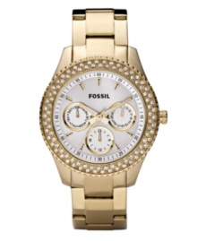 Inspired by menswear and glammed up with glitz, this Stella watch by Fossil is uniquely yours.