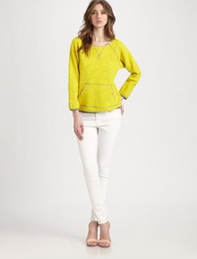 Your favorite sweatshirt updated in a vibrant, nubby knit with contrast trim.ScoopneckRaglan sleevesFront kangaroo pocketAbout 24 from shoulder to hem93% cotton/6% nylon/1% elastaneDry cleanImportedModel shown is 5'10 (177cm) wearing US size Small. Your favorite sweatshirt updated in a vibrant, nubby knit with contrast trim.ScoopneckRaglan sleevesFront kangaroo pocketAbout 24 from shoulder to hem93% cotton/6% nylon/1% elastaneDry cleanImportedModel shown is 5'10 (177cm) wearing US size Small.