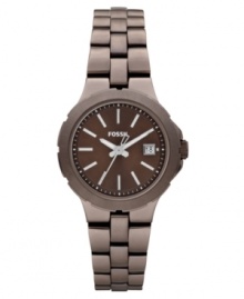 A gently curved bracelet adds a feminine touch to this Sylvia collection watch from Fossil.