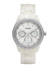 Marbled white and glittering crystals make this Stella watch by Fossil one that won't fade into the background.