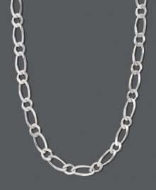 Liven your look in this simple, shining style. Giani Bernini necklace features a Figaro link crafted in sterling silver. Approximate length: 22 inches. Liven your look in this simple, shining style. Giani Bernini necklace features a Figaro link crafted in sterling silver. Approximate length: 22 inches.