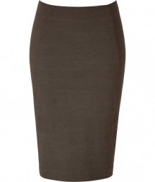 Luxurious skirt in a fine, brown-grey linen and rayon blend - Immensely flattering and elegant, but comfortable, thanks to a little stretch content - A classic with the famous pencil cut, slim, and about knee length - A dream of a skirt for business and afterwards - A figure knockout, the skirt molds your curves and makes you look totally slender at the same time - For the office with a blazer and blouse, for evening with a silk tunic and sandals or booties Luxurious skirt in a fine, brown-grey linen and rayon blend - Immensely flattering and elegant, but comfortable, thanks to a little stretch content - A classic with the famous pencil cut, slim, and about knee length - A dream of a skirt for business and afterwards - A figure knockout, the skirt molds your curves and makes you look totally slender at the same time - For the office with a blazer and blouse, for evening with a silk tunic and sandals or booties