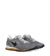 Luxe with a sporty edge, these running sneakers from Golden Goose will kick your style into high gear - Round toe, lace-up style, side star detail, contrasting rubber sole - Pair with hoodies and jeans, or flannel button-downs, leather jackets and cords