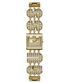 A stunning timepiece featuring unabashed glamour in signature GUESS style.