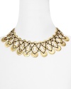 Lauren by Ralph Lauren's Grecian-inspired necklace is a modern statement piece. With hand-hammered discs and webbed detailing, this bold collar is designed to stand alone.