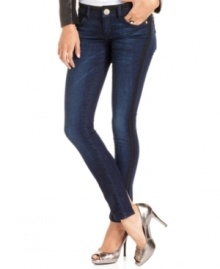 No doubt about it, tuxedo-stripe skinny jeans are the easiest route to sleek denim style. Baby Phat capitalizes on the trend by making a pair of five-pocket skinnies so streamlined, you'll want to wear them everywhere. No doubt about it, tuxedo-stripe skinny jeans are the easiest route to sleek denim style. Baby Phat capitalizes on the trend by making a pair of five-pocket skinnies so streamlined, you'll want to wear them everywhere.