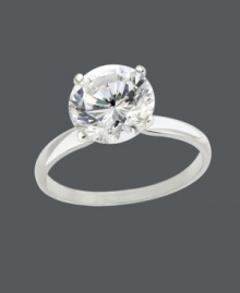 Delight in two carats of shine! B. Brilliant's luminous engagement-style ring features a round-cut cubic zirconia (2 ct. t.w.) set in sterling silver. Size 7. Delight in two carats of shine! B. Brilliant's luminous engagement-style ring features a round-cut cubic zirconia (2 ct. t.w.) set in sterling silver. Size 7.