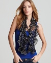 Lauren by Ralph Lauren Emma Ruffle Cheetah Oblong Scarf