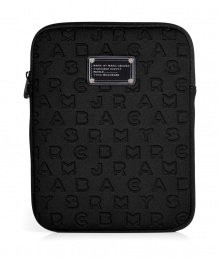Detailed in durable neoprene with an allover logo print, Marc by Marc Jacobs tablet case is a covetable choice for stashing away your favorite piece of hardware - Tonal logo plaque, zip closure - Carry alone, or slip into sleek leather totes Detailed in durable neoprene with an allover logo print, Marc by Marc Jacobs tablet case is a covetable choice for stashing away your favorite piece of hardware - Tonal logo plaque, zip closure - Carry alone, or slip into sleek leather totes